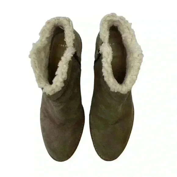 Cole Haan Brown Ankle Boots with Cream Trim - Picture 7 of 9